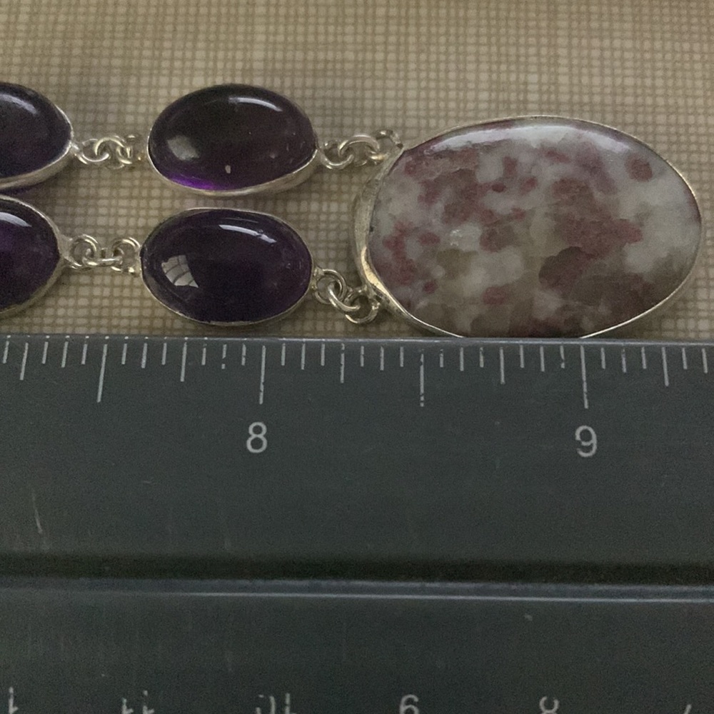 NEW Lapidolite purple quartz silver artisan handcrafted necklace - Picture 7 of 7